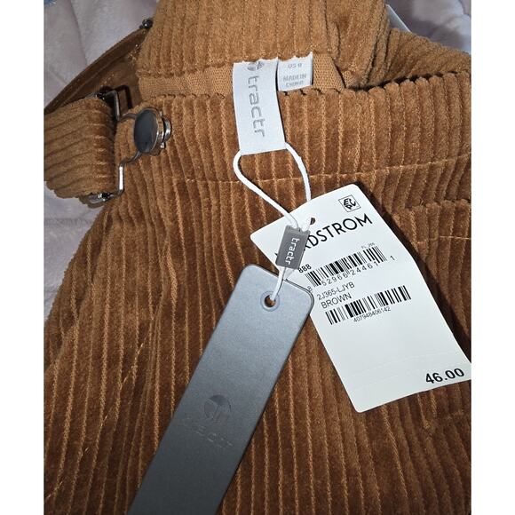 Tractr Girls Size 8 Brown Corduroy Overalls Trendy NWT - Picture 3 of 4